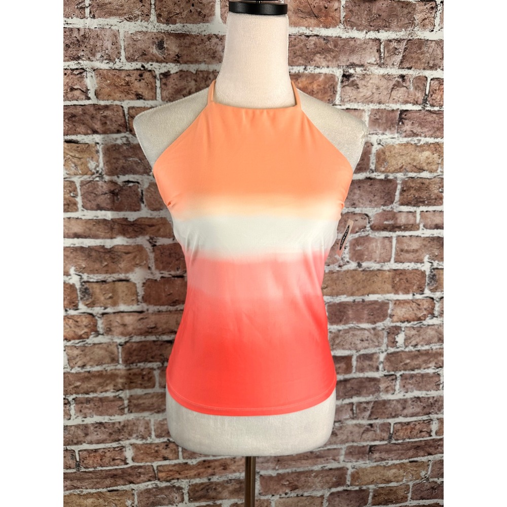 Old Navy Womens Orange Ombre High Neck Tankini Swim Top Small 670718-00-1 NEW